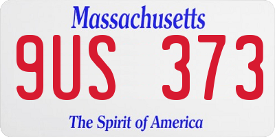 MA license plate 9US373