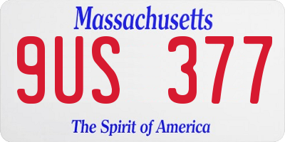 MA license plate 9US377