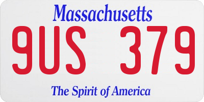 MA license plate 9US379