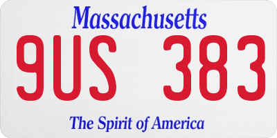 MA license plate 9US383