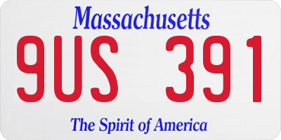 MA license plate 9US391
