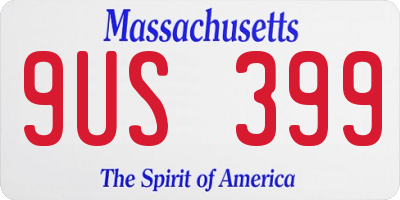 MA license plate 9US399