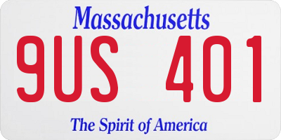 MA license plate 9US401
