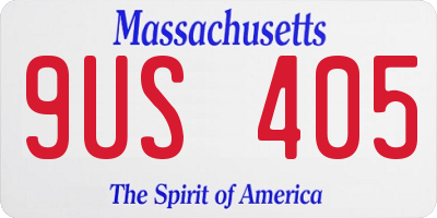 MA license plate 9US405