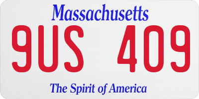 MA license plate 9US409
