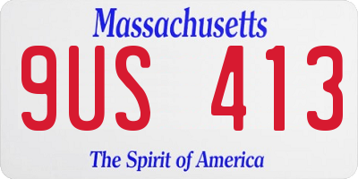 MA license plate 9US413