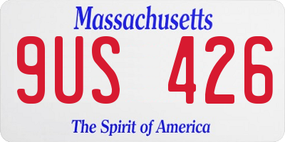 MA license plate 9US426