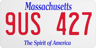 MA license plate 9US427