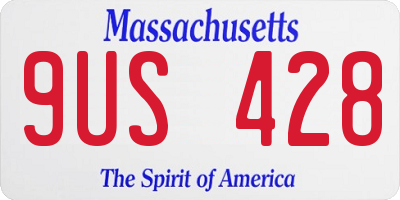 MA license plate 9US428