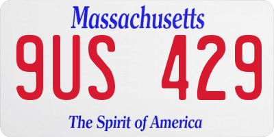 MA license plate 9US429