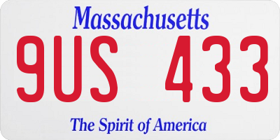 MA license plate 9US433