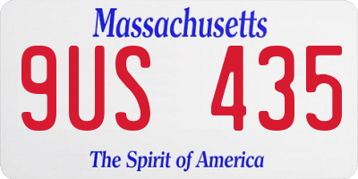 MA license plate 9US435