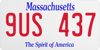 MA license plate 9US437
