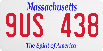 MA license plate 9US438