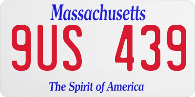 MA license plate 9US439