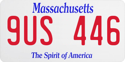 MA license plate 9US446