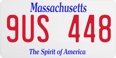 MA license plate 9US448