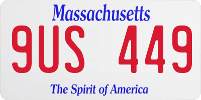 MA license plate 9US449