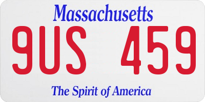 MA license plate 9US459