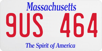 MA license plate 9US464