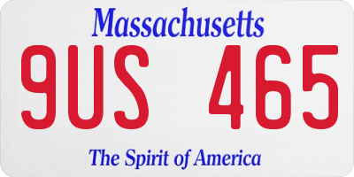 MA license plate 9US465