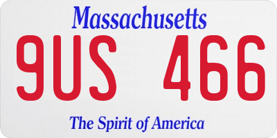 MA license plate 9US466