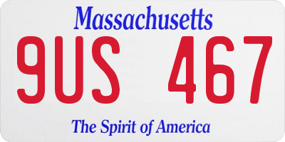 MA license plate 9US467
