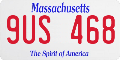 MA license plate 9US468