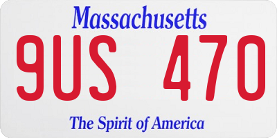MA license plate 9US470