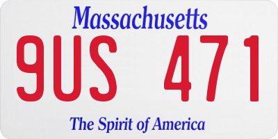 MA license plate 9US471