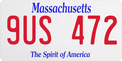 MA license plate 9US472