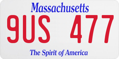 MA license plate 9US477