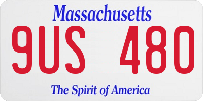 MA license plate 9US480
