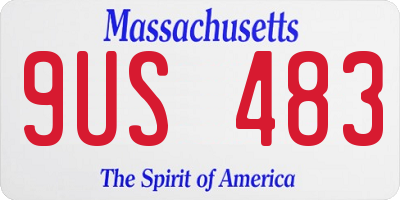MA license plate 9US483