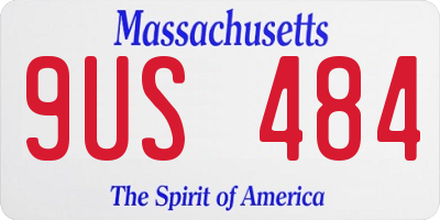 MA license plate 9US484