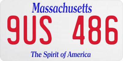 MA license plate 9US486