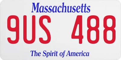 MA license plate 9US488