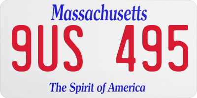 MA license plate 9US495