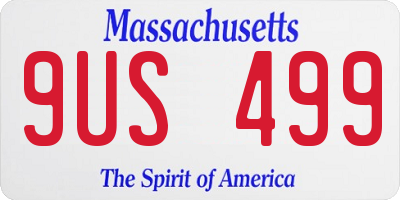 MA license plate 9US499