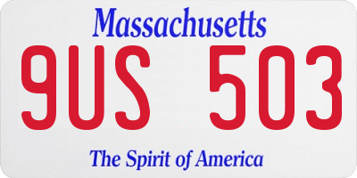 MA license plate 9US503