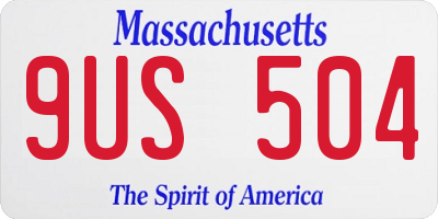 MA license plate 9US504