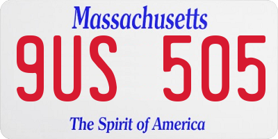 MA license plate 9US505