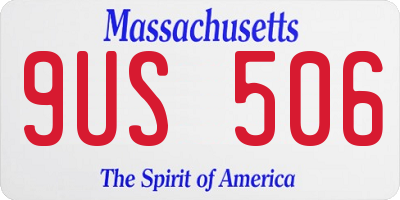 MA license plate 9US506