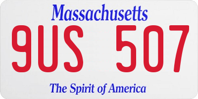 MA license plate 9US507