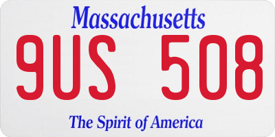 MA license plate 9US508
