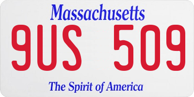 MA license plate 9US509