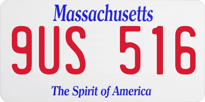 MA license plate 9US516