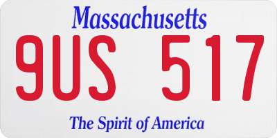MA license plate 9US517
