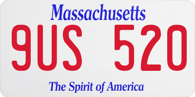 MA license plate 9US520
