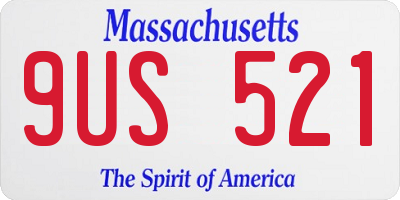 MA license plate 9US521
